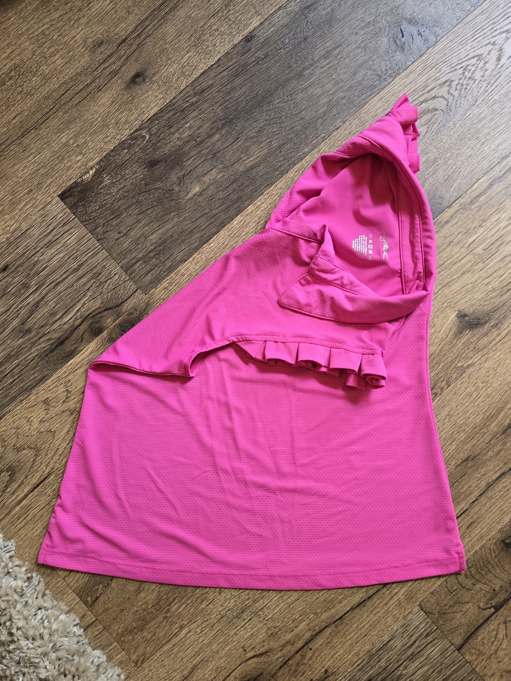 Gottex Pink Ruffle-Sleeve Golf Tennis Polo Tank - Picture 3 of 5